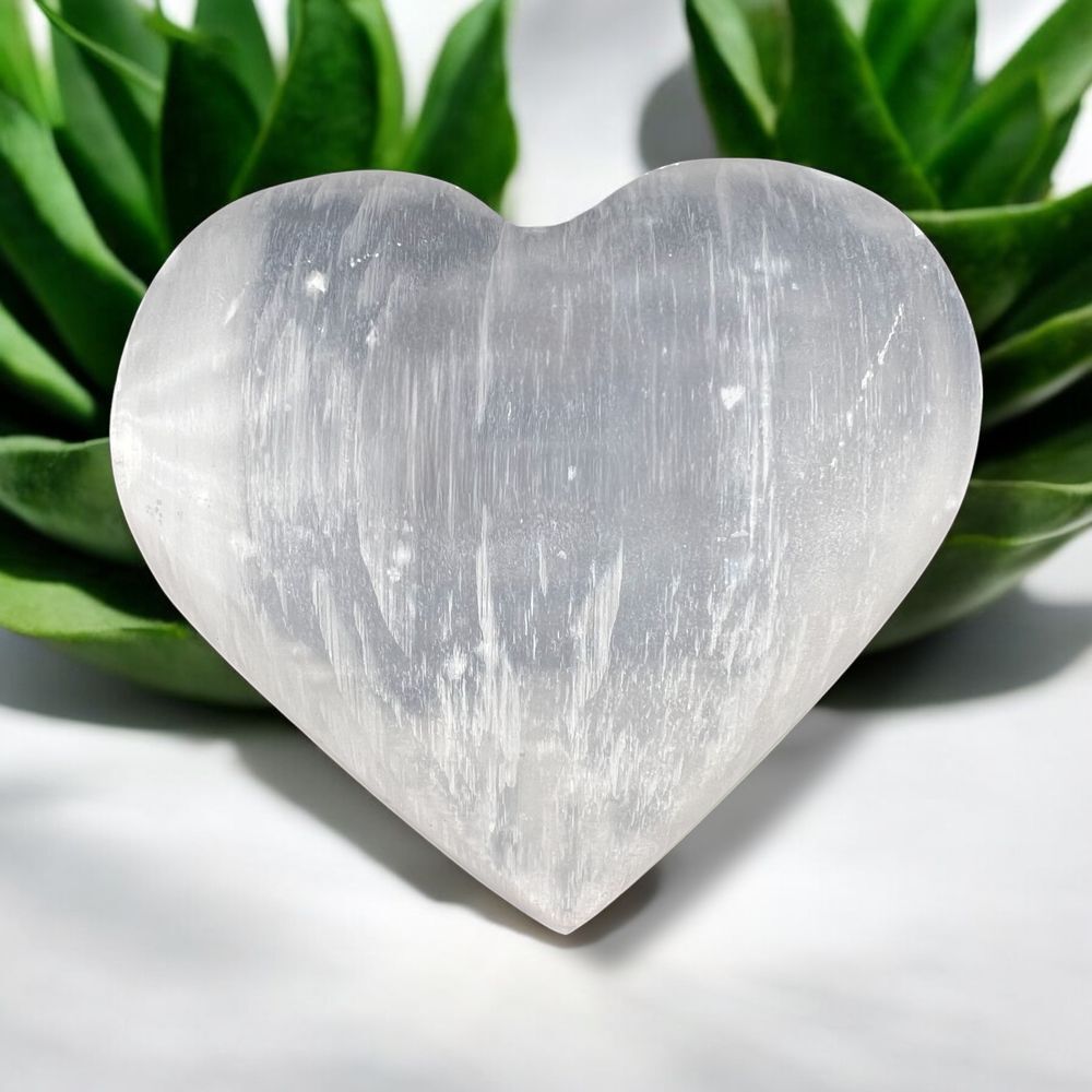 Selenite Crystal Heart Carving‎